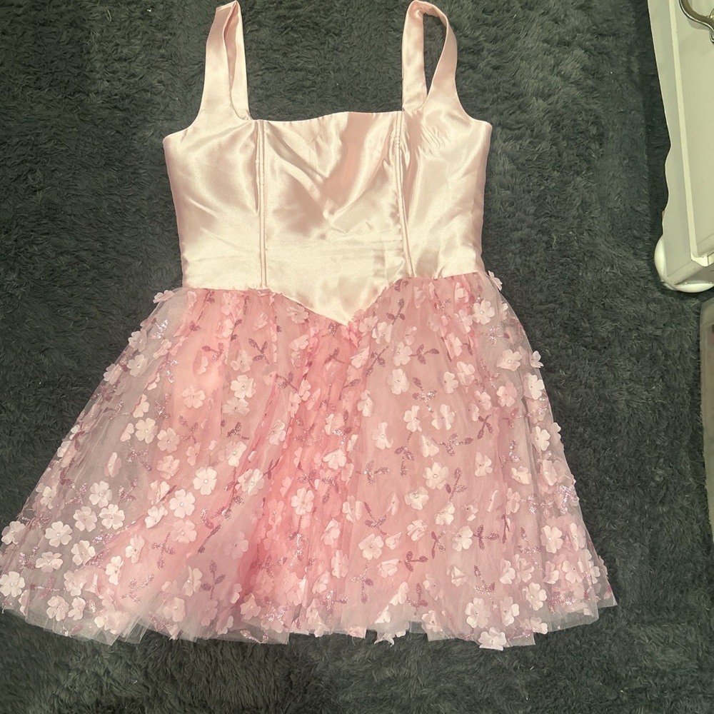 Sugar Thrillz Pink Satin and tulle corset Dress